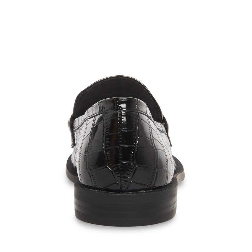 Loafers Steve Madden Goodman Crocodile Mujer Negras | ES VCS360